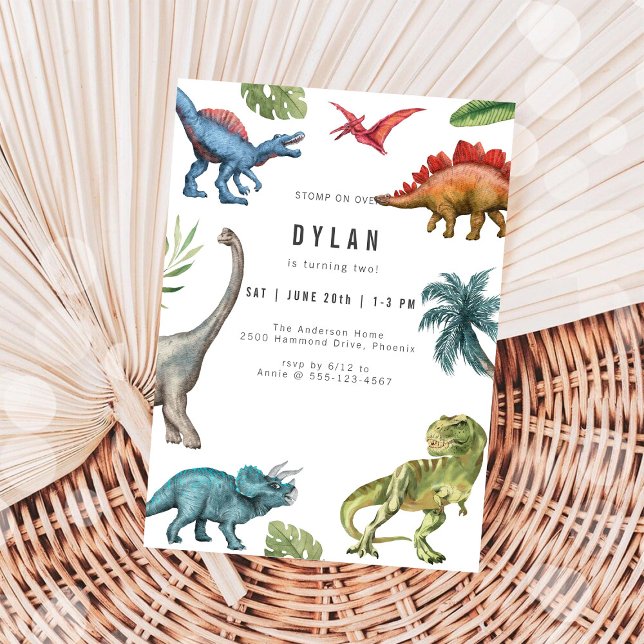 Dinosaur Kinder Geburtstagsfeier Einladung (Von Creator hochgeladen)