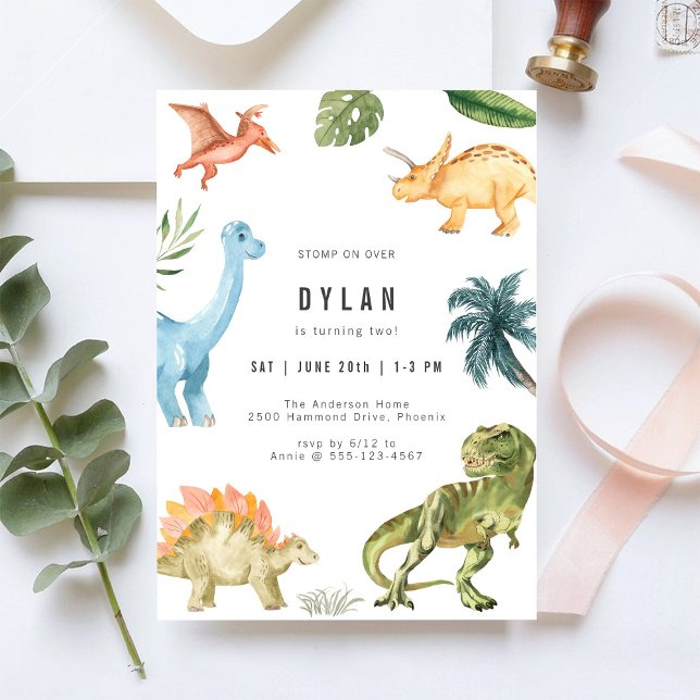 Dinosaur Kinder Geburtstagsfeier Einladung (Von Creator hochgeladen)