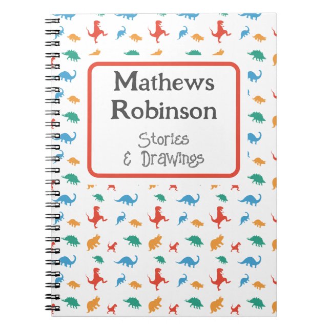 Dinosaur Kindergarten Custom Notizblock (Vorderseite)