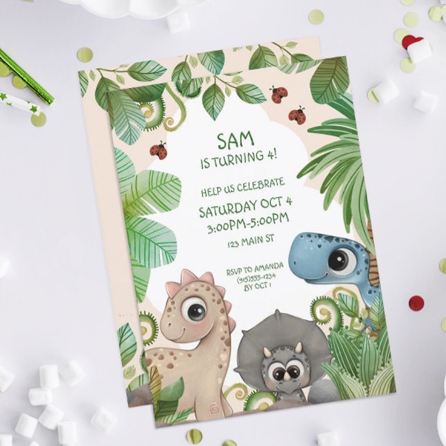 Dinosaur Kindergeburtstag Dino Einladung (Dinosaur Birthday Party Invitations)