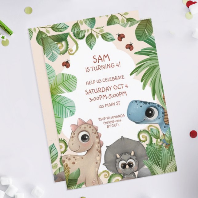 Dinosaur Kindergeburtstag Dino Einladung (Dinosaur Birthday Party Invitation)