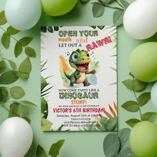 Dinosaur Kindergeburtstag Dino Trex Boy Einladung