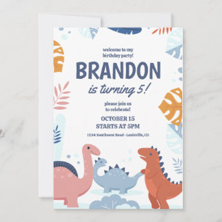 Dinosaur Kindergeburtstag Party Einladung, druckba Einladung