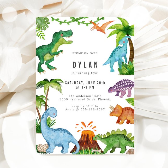 Dinosaur Kindergeburtstagseinladung Einladung (Von Creator hochgeladen)
