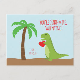 Dinosaur-Klassenvalentine - T-Rex Feiertagspostkarte