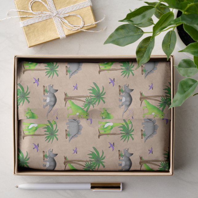 Dinosaur Land Niedlich Dino Seidenpapier (Geschenk)