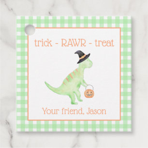 Dinosaur Leckerei Rawr Green Orange Halloween Kind Geschenkanhänger