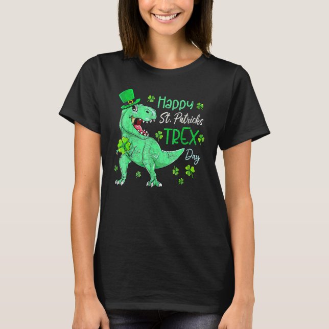 Dinosaur Leprechaun Happy St Pat T-Rex St Patrick' T-Shirt (Vorderseite)