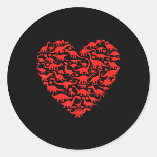Dinosaur Liebe Heart T Rex Niedlich Valentinstag B Runder Aufkleber