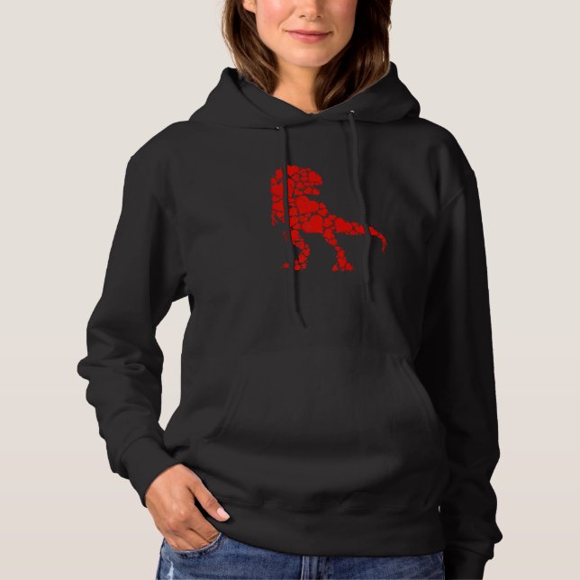 Dinosaur Love Heart Cute Valentines Day Boys Toddl Hoodie (Vorderseite)