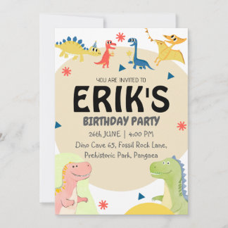 Dinosaur Lover 6. Geburtstagsparty Einladung