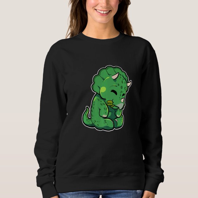 Dinosaur Lover Cute Triceratops Premium Sweatshirt (Vorderseite)