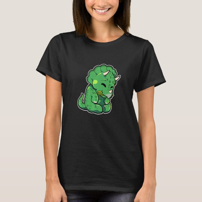 Dinosaur Lover Cute Triceratops Premium T-Shirt (Vorderseite)