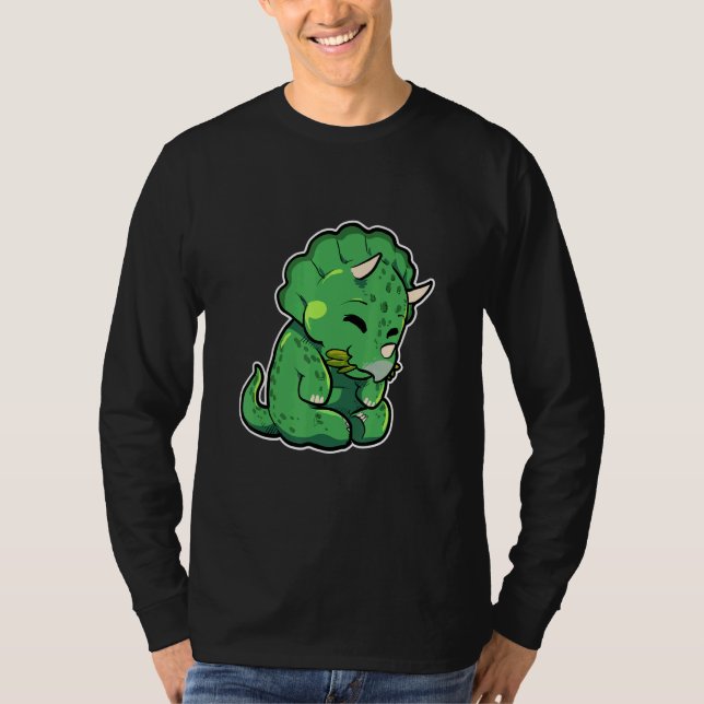 Dinosaur Lover Cute Triceratops T-Shirt (Vorderseite)