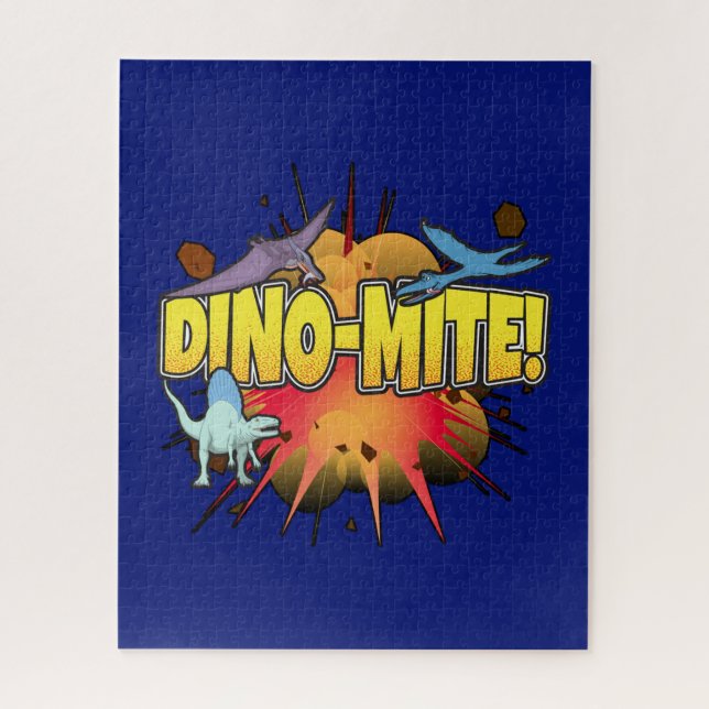 Dinosaur Lover Dynamite Dino-mite Pun Puzzle (Vertikal)
