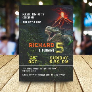 Dinosaur Lover Kids Individuell gestaltete Geburts Einladung