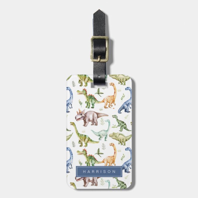 Dinosaur Luggage Tags Gepäckanhänger (Vorderseite vertikal)