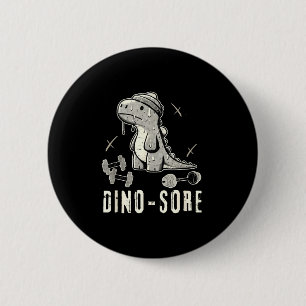 Dinosaur lustiger Fitnessstudio T-Rex Bodybuilding Button