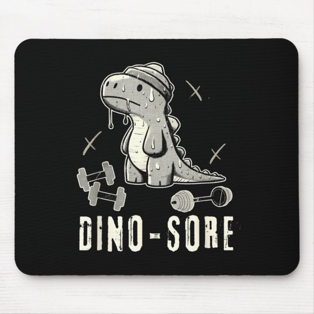 Dinosaur Lustiger Fitnessstudio T-Rex Bodybuilding Mousepad (Vorne)