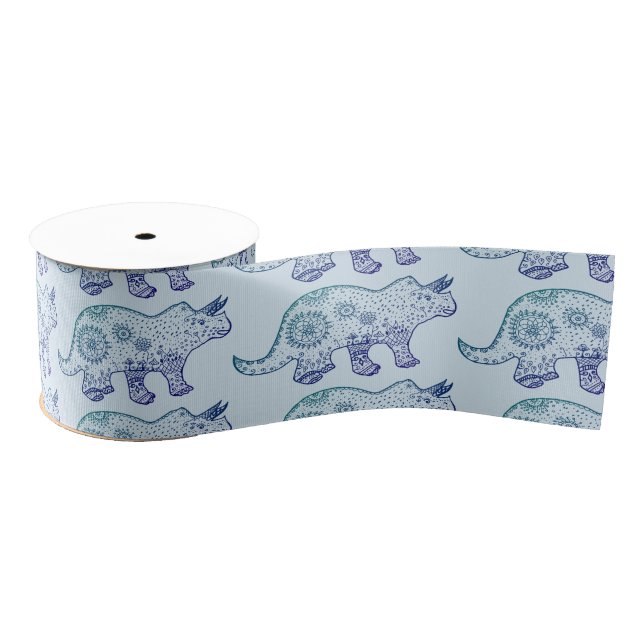 Dinosaur Mandala Art Ribbon Ripsband (Spule)