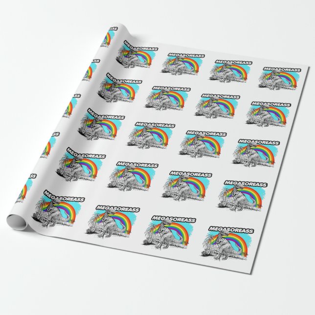 Dinosaur Megasoreass Geschenkpapier (Ungerollt)