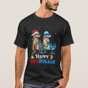 Dinosaur Menorasaur Chrismukkah Hanukkah Weihnacht T-Shirt