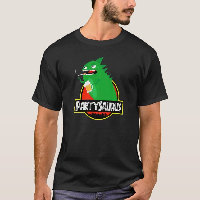 Dinosaur Mens Rex Kostüm Partysaurus Rex T-Shirt (Vorderseite)