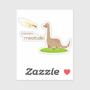 Dinosaur Meteor Meatballs Rechtecker Sticker
