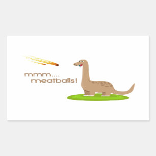 Dinosaur Meteor Meatballs Rechteckiger Aufkleber