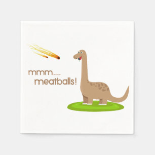 Dinosaur Meteor Meatballs Serviette