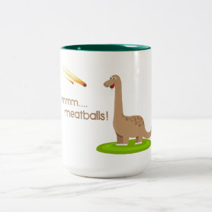 Dinosaur Meteor Meatballs Zweifarbige Tasse