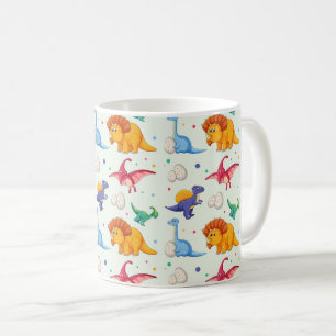 Dinosaur mit farbenfroher Urzeit• Spaßiger Dino fü Kaffeetasse