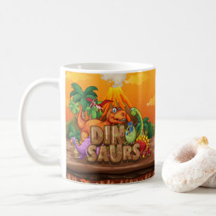 Dinosaur mit farbenfroher Vorgeschichte• Lustiger Kaffeetasse
