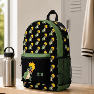 Dinosaur mit Sonnenbrille personalisierter Rucksac Bedruckter Rucksack