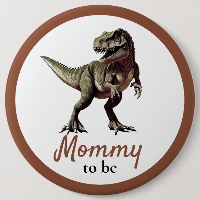 Dinosaur Mommy Baby Shower Button (Vorderseite)