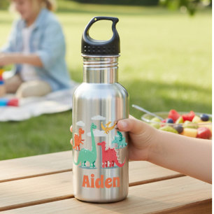 Dinosaur-Monogramm Edelstahlflasche