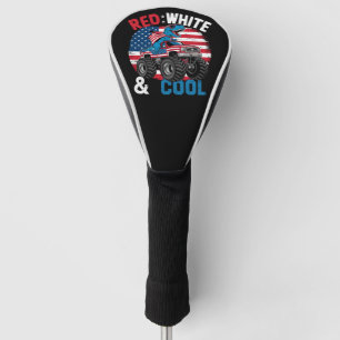 Dinosaur Monster Truck Dino 4. Juli Flaggenjungen Golf Headcover