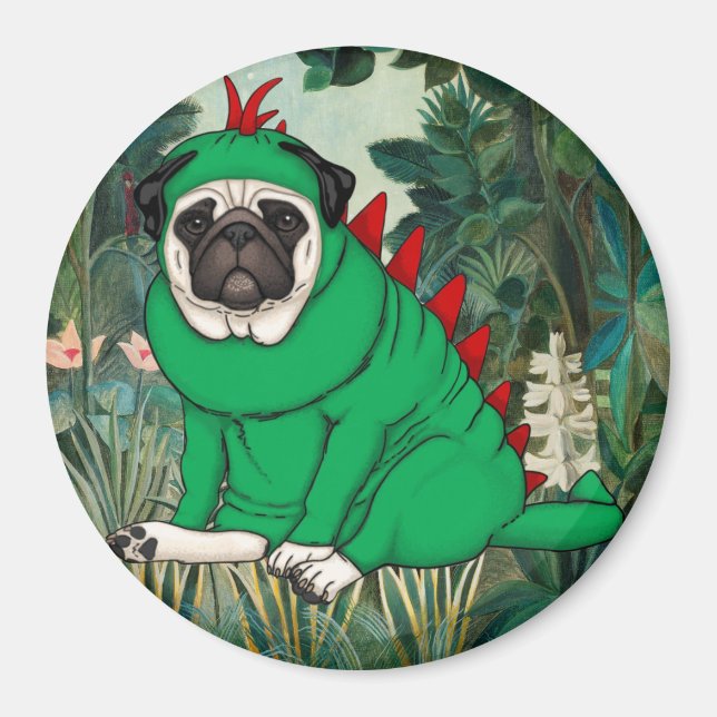 Dinosaur-Mops Magnet (Vorne)