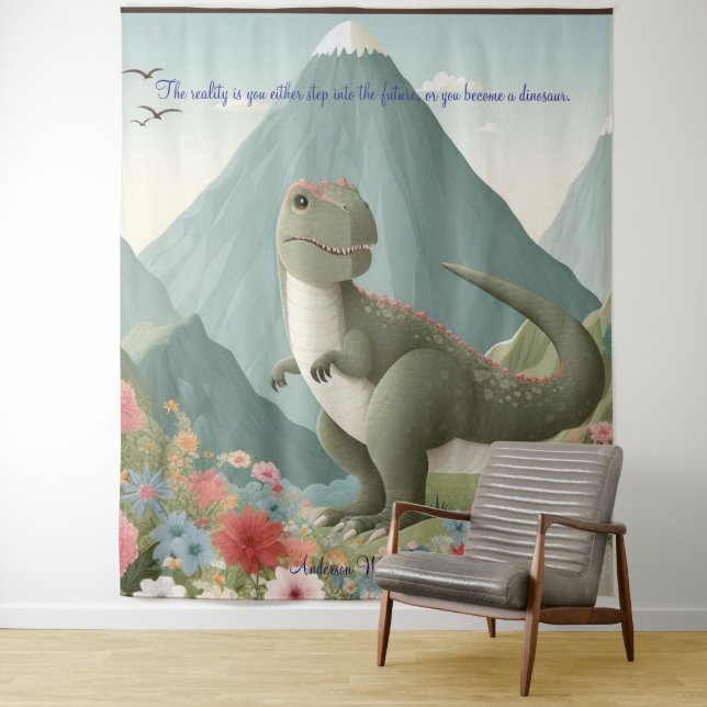 Dinosaur Mountain Blume Personalisiert Tapestry Wandteppich (Beispiel)