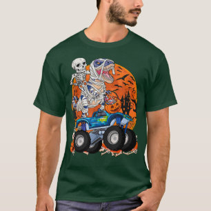 Dinosaur Mummy Riding Monster Truck Halloween  T-Shirt