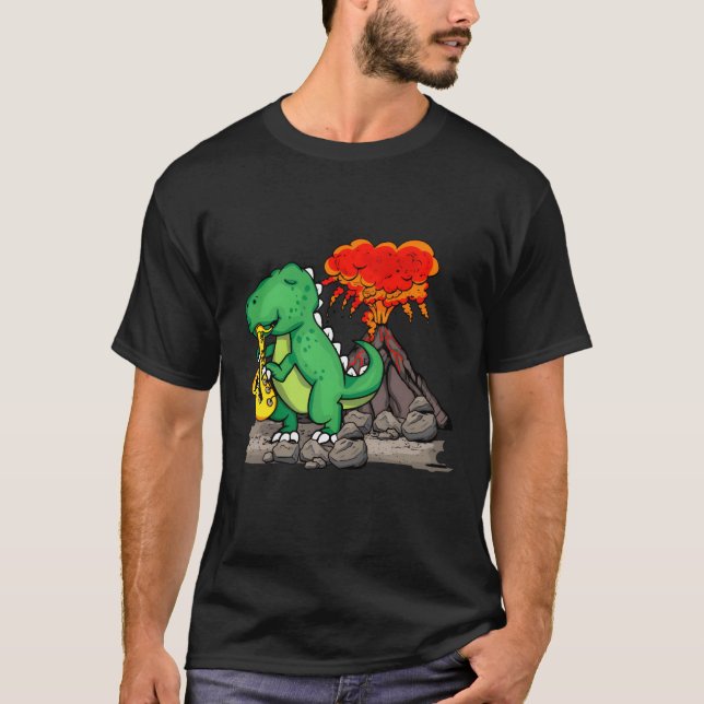 Dinosaur Music Gift Jazz Music Band Saophone retro T-Shirt (Vorderseite)