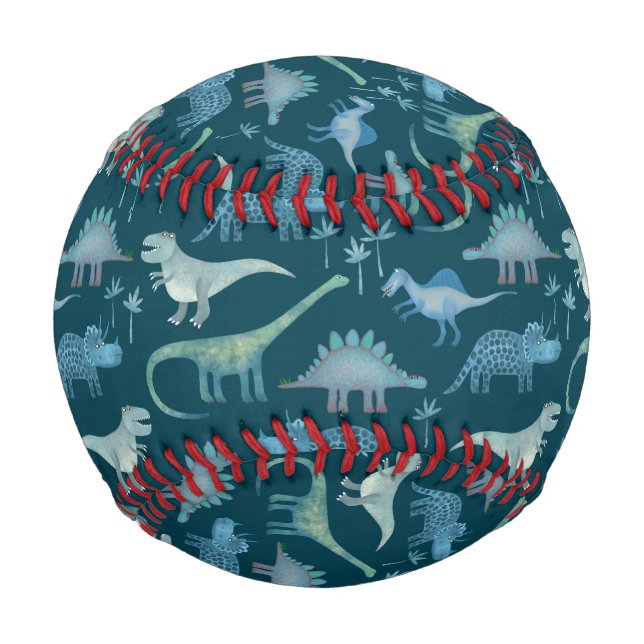 Dinosaur Muster Aquamarin Green Baseball (Vorderseite)