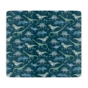 Dinosaur Muster Aquamarin Green Schneidebrett