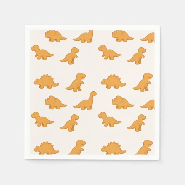Dinosaur-Nugget-Freudige Feier Twist Kinder  Serviette (Vorderseite)