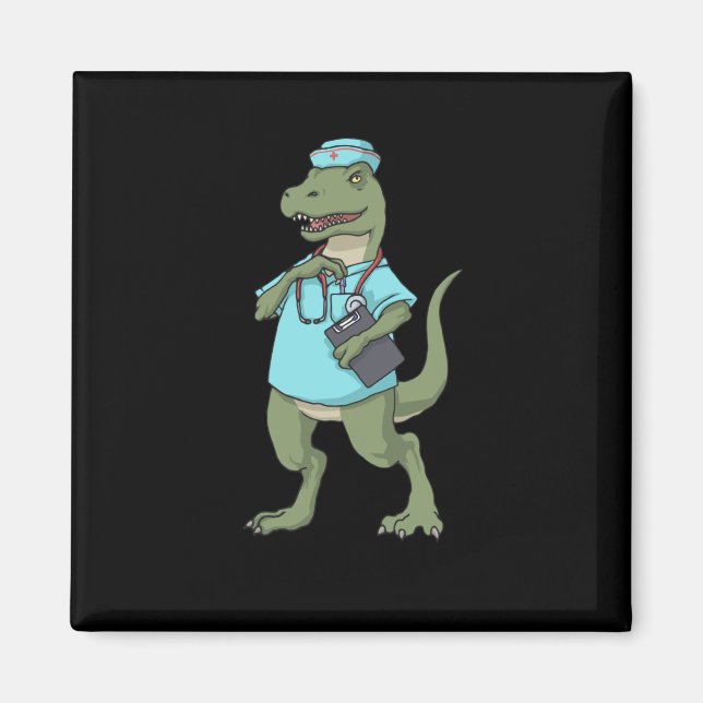 Dinosaur Nurse T-Rex RN Nurse Abschluss Nurse Magnet (Vorne)