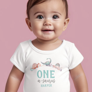 Dinosaur One-A-Saurus 1. Geburtstag Baby T - Shirt