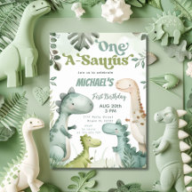 Dinosaur One-A-Saurus Boy 1. Geburtstagsfeier