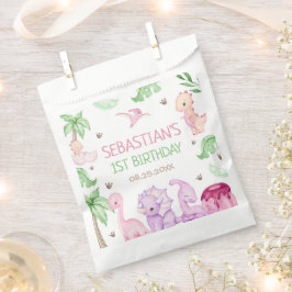 Dinosaur One-A-Saurus Girl 1. Geburtstags-Party Geschenktütchen