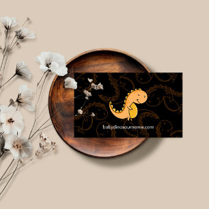 Dinosaur Orange gelb Süß Baby  Visitenkarte