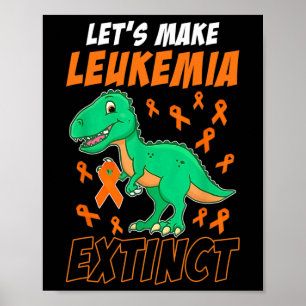 Dinosaur Orange Ribbon Hämatologe Reptile Fossil Poster